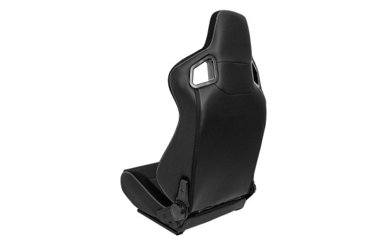 Siège sport 'JW' - Cuir synthétique noir + Coutures argentées - Dossier réglable des deux côtés, Image 2