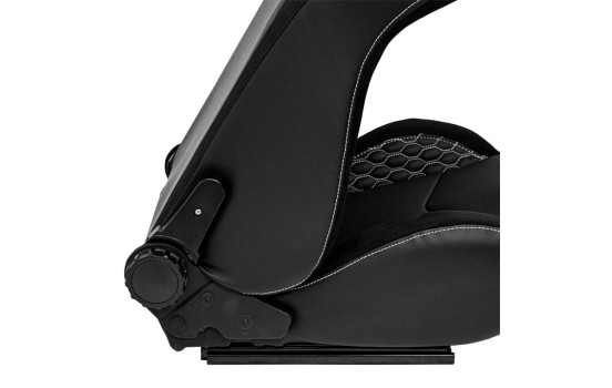 Siège sport 'JW' - Cuir synthétique noir + Coutures argentées - Dossier réglable des deux côtés, Image 5