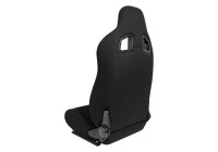 Siège sport 'MR' - Cuir artificiel noir + textile pin noir - Réglable des deux côtés