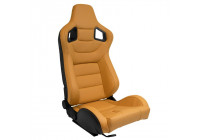 Siège sport 'RK' - Cuir synthétique beige - Dossier réglable des deux côtés