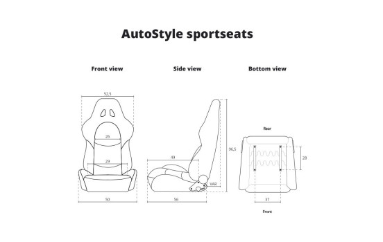 Siège sport 'RK' - Cuir synthétique noir + Coutures rouges - Dossier réglable des deux côtés, Image 10