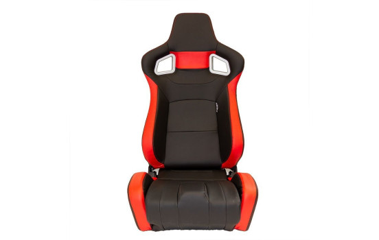 Siège sport 'RS6-II' - Cuir synthétique noir mat/rouge - Dossier réglable des deux côtés, Image 3