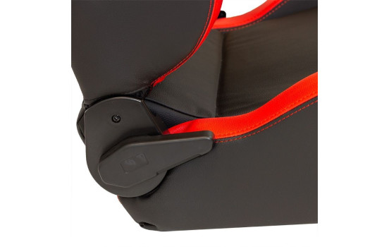 Siège sport 'RS6-II' - Cuir synthétique noir mat/rouge - Dossier réglable des deux côtés, Image 5