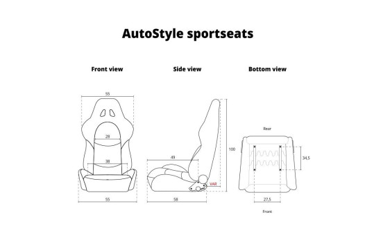 Siège sport 'RS6-II' - Cuir synthétique noir mat/rouge - Dossier réglable des deux côtés, Image 10