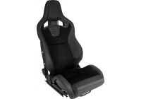 Siège sport AutoStyle « NK Premium » - Daim noir + similicuir noir - Polyester réglable double face
