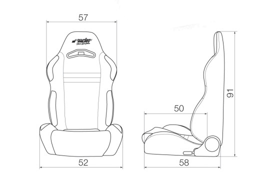 Siège Sport Jenson Simoni Racing - Noir / Bleu - Verso réglable - incl., Image 2