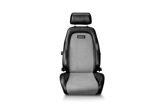 Siège sport Sparco GT - Similicuir noir + microfibre « Rétro » noir/blanc - Réglable, Image 3