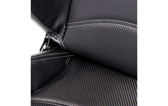 Siège sport « Type Z » – Aspect carbone noir – Dossier réglable double face – avec repose-pieds, Image 6