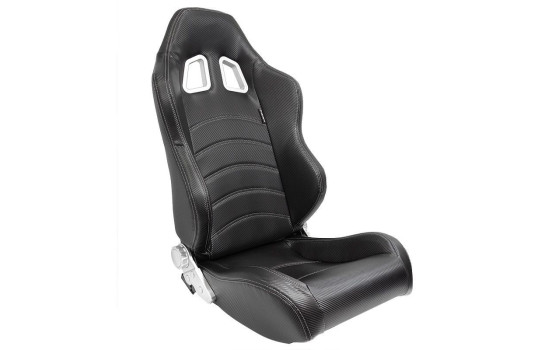 Siège sport « Type Z » – Aspect carbone noir – Dossier réglable double face – avec repose-pieds