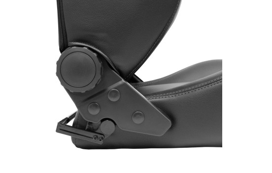 Siège sport VGR - Similicuir noir + coutures argentées - Dossier réglable des deux côtés, Image 5