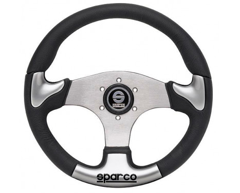 Guidon Sport Universel Sparco 'P222' - Noir / Gris / Aluminium - Diamètre 345mm