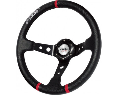 Volant Sport Simoni Racing Gravel 350mm - Cuir synthétique noir (Deep Dish)