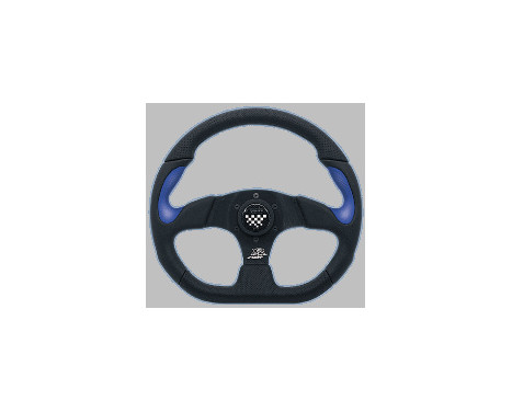 Volant Sport Simoni Racing X2 Poly / Pelle 'Formula' 330mm - Noir / Bleu