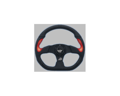 Volant Sport Simoni Racing X2 Poly / Pelle 'Formula' 330mm - Noir / Rouge