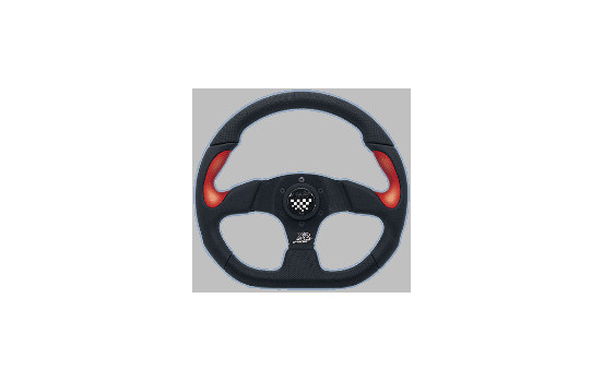 Volant Sport Simoni Racing X2 Poly / Pelle 'Formula' 330mm - Noir / Rouge