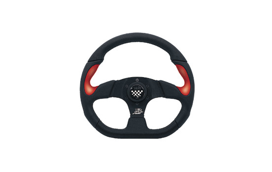 Volant Sport Simoni Racing X2 Poly / Pelle 'Formula' 330mm - Noir / Rouge, Image 2