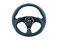 Volant sport universel Simoni Racing « Rolle » - Cuir écologique noir - Diamètre 300 mm