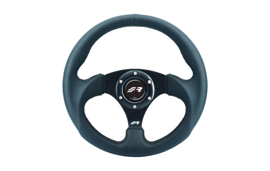 Volant sport universel Simoni Racing « Rolle » - Cuir écologique noir - Diamètre 300 mm