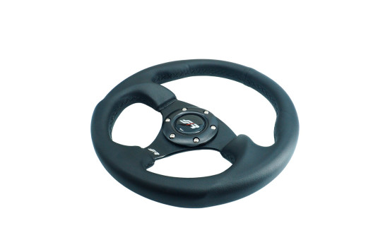 Volant sport universel Simoni Racing « Rolle » - Cuir écologique noir - Diamètre 300 mm, Image 2