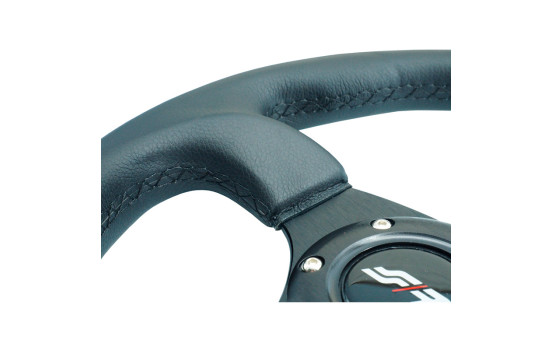 Volant sport universel Simoni Racing « Rolle » - Cuir écologique noir - Diamètre 300 mm, Image 4
