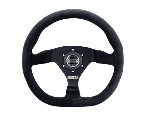 Volant Sport Universel Sparco 'L360 Flat' - Daim Noir - Diamètre 330mm