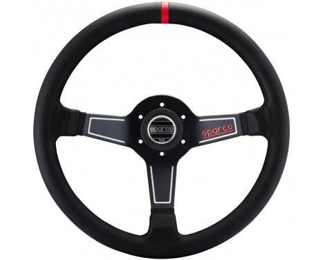 Volant sport universel Sparco 'L575 Nero' - Cuir noir - Diamètre 350mm