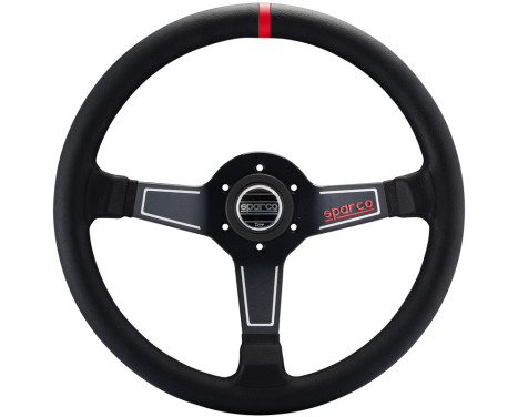 Volant sport universel Sparco 'L575 Nero' - Cuir noir - Diamètre 350mm, Image 2