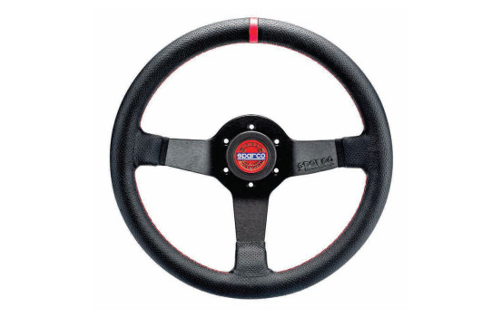Volant Sport Universel Sparco 'R330 Champion Dish' - Cuir Noir - Diamètre 330mm