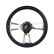 Simoni Racing Volant sport Sella 350mm - Aspect Bois/PU Noir + Rayons Chromés, Vignette 3