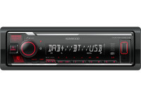 Autoradio Bluetooth Kenwood KMM-BT408DAB + DAB - avec antenne DAB+ - Rouge