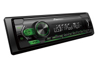 Récepteur Pioneer MVH-S120UIG 1-DIN avec éclairage vert, USB, compatible Apple et Android