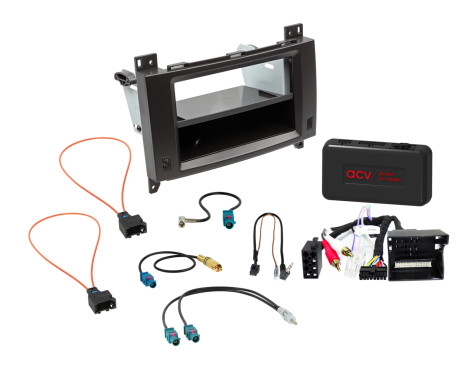 Kit 2-DIN avec compartiment pour diverses interfaces Mercedes-Benz (SWI/analogique/antenne)