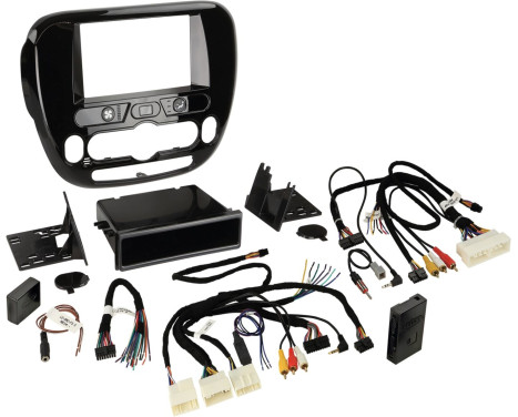 KIT d'installation 2 DIN avec plateau de rangement Kia Soul 2014 - Noir