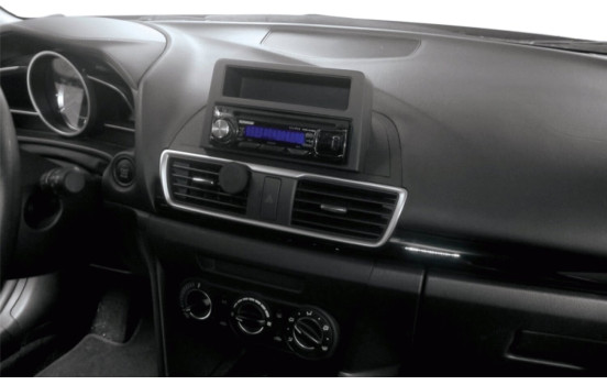 Panneau 1-DIN avec compartiment de rangement Mazda 3 2013-2017 - Couleur: noir, Image 2