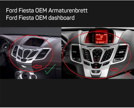 Panneau 2-DIN Ford Fiesta 2008-2013 Couleur: Argent, Image 3