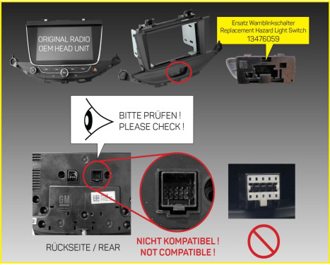 Panneau 2-DIN Opel Astra K 2015-2019 Couleur: Noir, Image 4