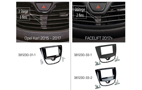 Panneau 2-DIN Opel Karl 2017 - Couleur Noir, Image 3