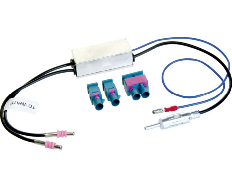Adaptateur d'antenne 2x Fakra > DIN >1x Double-Fakra Audi - Maserati - Seat - Skoda - Volkswagen -
