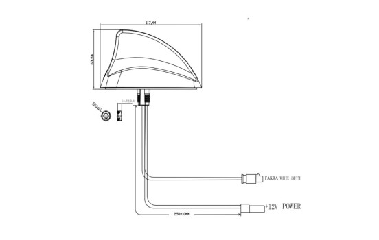 Opti – Antenne aileron de requin AM / FM sans rallonges, Image 2