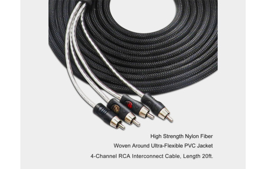 Câble RCA Recoil Premium OFC 4 canaux 510 cm, Image 4