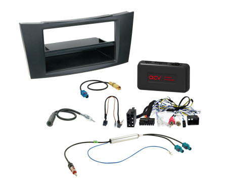Ensemble 2-DIN avec compartiment pour véhicules Mercedes LFB/analogique/antenne