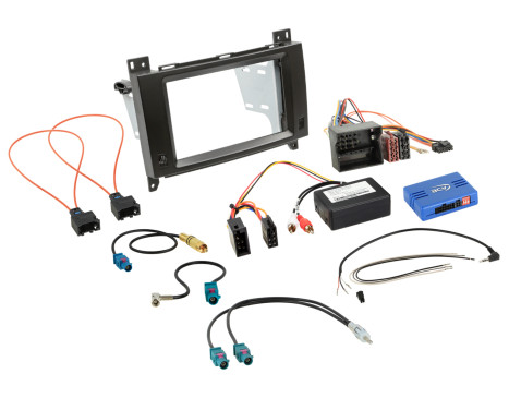 Kit 2-DIN compatible avec divers systèmes Mercedes-Benz SWI/analogiques/antenne