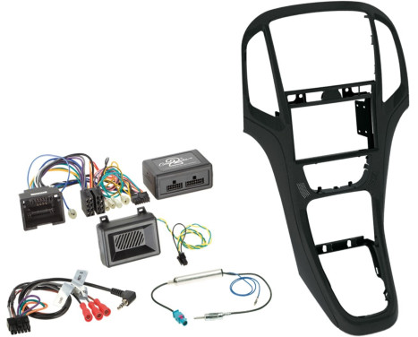 Kit 2 DIN + Kit adaptateur radio Opel Astra 2009-2016 Couleur: Noir Perle