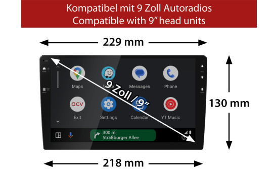 Kit 9" Audi TT (8J) 04/2006-03/2014 noir SWC/antenne, Image 2