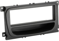 Panneau 1-DIN avec plateau de rangement. Ford Mondeo / Focus / S-Max / Galaxy Couleur: Noir