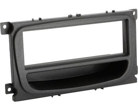 Panneau 1-DIN avec plateau de rangement. Ford Mondeo / Focus / S-Max / Galaxy Couleur: Noir