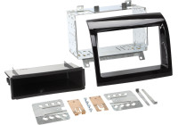 Panneau 2-DIN avec compartiment de rangement Fiat Ducato - Citroën Jumper - Peugeot Boxer - Couleur: Noir Piano