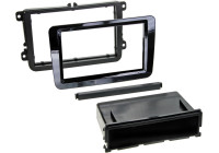 Panneau 2-DIN avec compartiment de rangement Seat - Skoda - Volkswagen - Couleur: Piano Black
