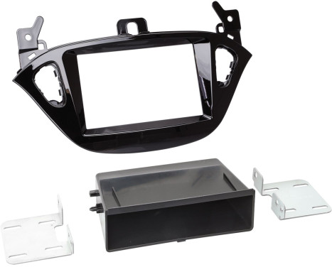 Panneau 2-DIN Opel Adam/Corsa E avec compartiment de rangement Couleur: Noir Piano