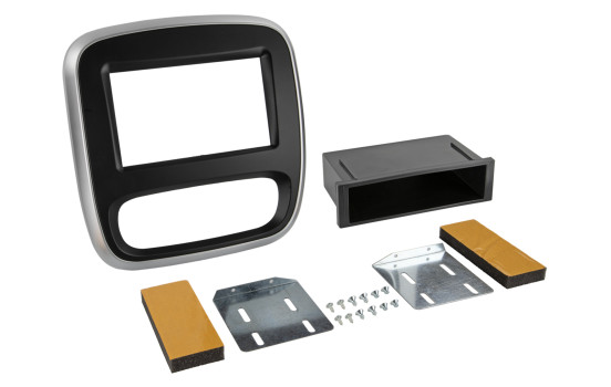 Panneau 2-DIN Opel - Renault - Fiat - Nissan - Couleur: Noir/argent, Image 3